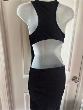 Sleek Black Ribbed Tank Dress